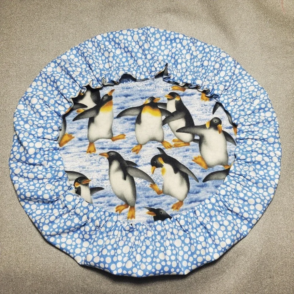 Snowy Penguin Party Reversible KitchenAid Mixer Mixing Bowl Cover Bread Baking